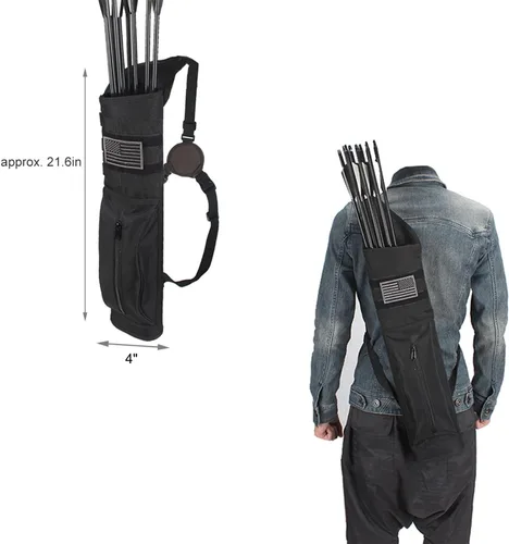 Vista 5 de Carcaj de flecha trasera multifunción con sistema Molle para flechas de hombro, soporte para flechas de hombro colgado, carcaj de tiro para flechas