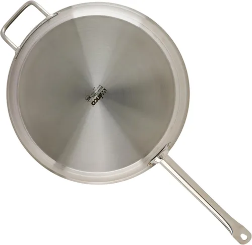 Vista 5 de Winco - Sartén de acero inoxidable de grado comercial con mango auxiliar, antiadherente, 14 pulgadas