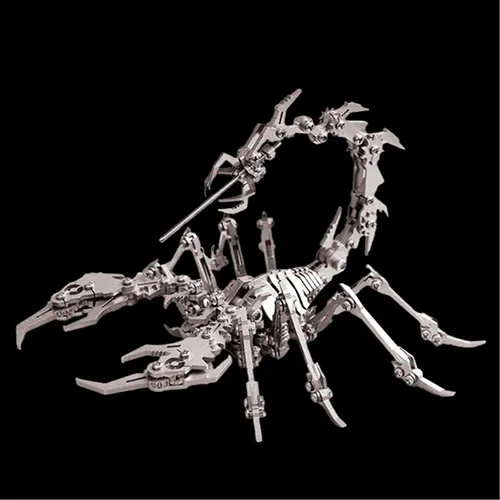 Vista 3 de Rompecabezas de metal 3D Scorpion para adultos, kits de modelo de metal 3D para construir con herramienta, kits de modelo de escritorio 3D, juguetes