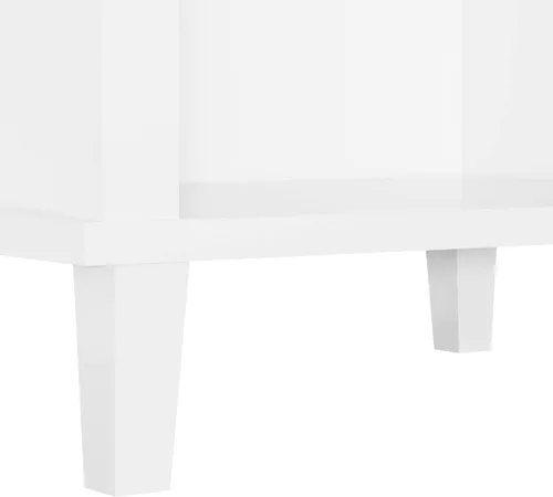 Vista 9 de Mesita de noche de madera para dormitorio con 1 cajón y 1 compartimento abierto (blanco)