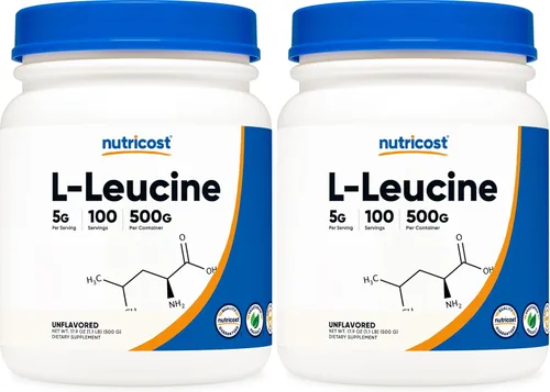 Vista 6 de Nutricost - Polvo de L-Leucina Pura, 17.6 onzas (500 gramos)
