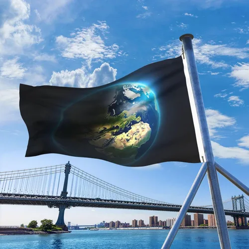 Vista 8 de Banderas de 5 x 8 pies para exteriores, divertida bandera de jardín, bandera de doble cara con tierra brillante de bienvenida para el hogar, jardín