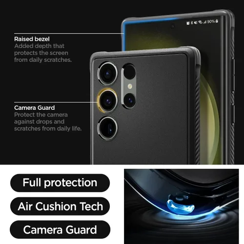 Vista 6 de Spigen Rugged Armor - Funda diseñada para Galaxy S23 Ultra (2023) [protección de grado militar], color negro mate