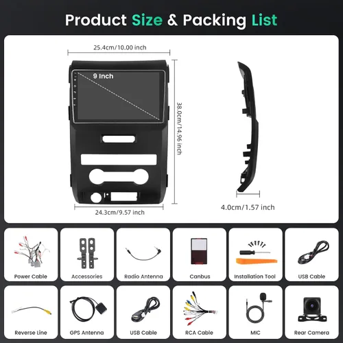 Vista 14 de 8-Core 6+128G 9 '' Android 15 Estéreo de coche para Ford F150 2009-2012
