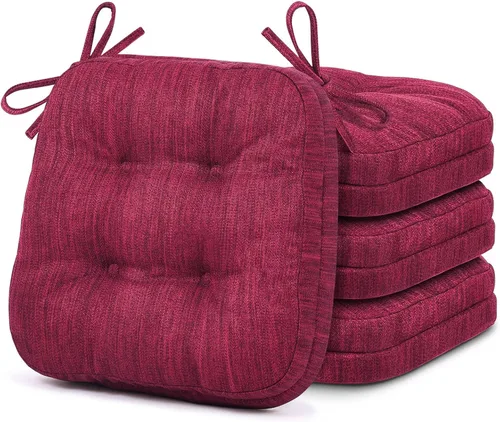 Vista 10 de Shinnwa Juego de 2 cojines para silla de comedor, cojines para silla de cocina de espuma viscoelástica de doble capa, almohadillas de asiento