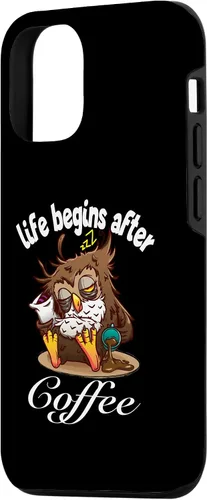 Vista 2 de iPhone 15 La vida divertida del búho de beber café comienza después del caso del café