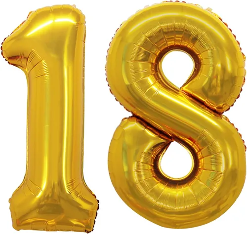 Vista 421 de Goer, conjunto de globos de papel aluminio para decoraciones de cumpleaños, globos de las letras de feliz cumpleaños y de números Oro