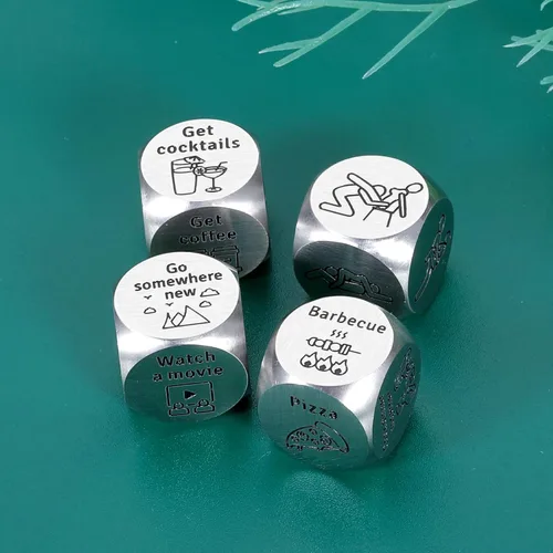 Vista 6 de Juego de dados sexuales de juguete sexual de 4 piezas para parejas, regalos