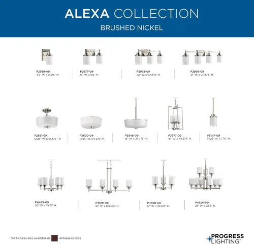 Vista 18 de Progress Lighting P4459 Alexa Candelabro de 5 luces, con pantalla de lino, de 20 pulgadas de alto., P4459-09, 100.00watts, 120.00 volts