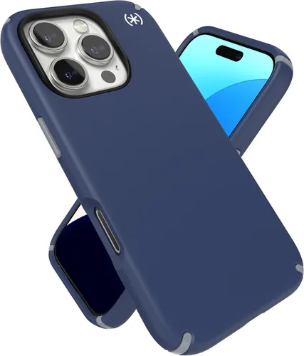 Vista 16 de Speck PRESIDIO2 PRO - Funda para iPhone 17, compatible con MagSafe, funda protectora delgada, color negro/gris pizarra/blanco