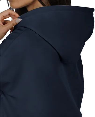 Vista 2 de Sudadera con capucha de algodón para hombre y mujer, sudadera casual de manga larga con cordón Azul marino