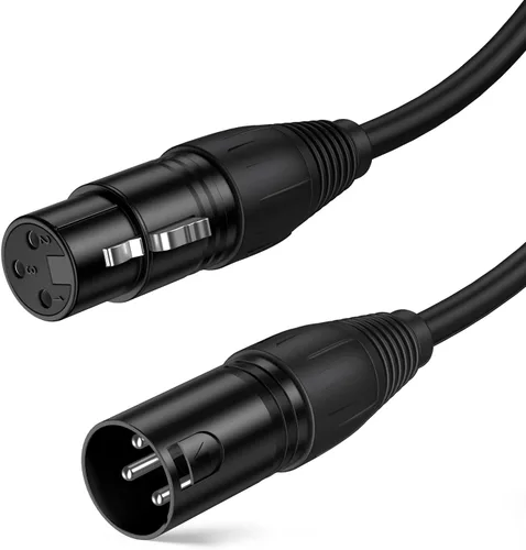 Vista 9 de CableCreation Cable XLR corto de 3 pies, cable de micrófono macho a hembra, balanceado de 3 pines compatible con micrófono Shure SM, Behringer