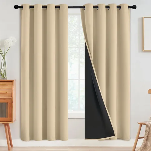 Vista 167 de SimpleHome - Cortinas opacas 100% para recámara, cortinas de ventana con ojales beige, con aislamiento térmico, cortinas de oscurecimiento