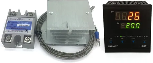 Vista 8 de 100V-240V pid Digital Temperature Controller Max Temperature Range 1372 Degrees Celsius+Radiator+2M K Thermocouple+Max 40A SSR(HD101)