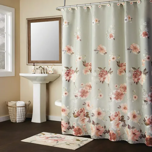 Vista 3 de SKL Home Cortina de ducha floral Holland, salvia