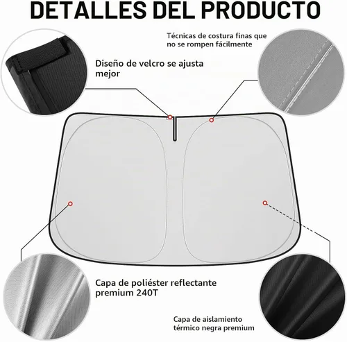 Vista 5 de Parasol mejorado para parabrisas Honda 2007-2022 CRV, accesorios plegables, parasol plegable, protección contra rayos UV
