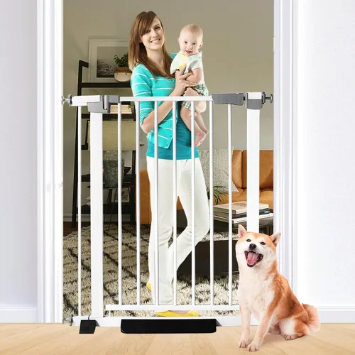 Vista 12 de Puerta para bebé de 41 pulgadas de alto, puerta para perros con cierre automático, ajustable de 29.92"-43.71" de ancho, montaje a presión, puerta