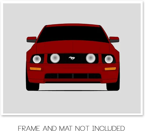 Vista 2 de Custom Car Posters Póster hecho a mano compatible con Ford Mustang GT (2005-2009) S197, decoración de pared, impresión metálica de 8 x 10 pulgadas