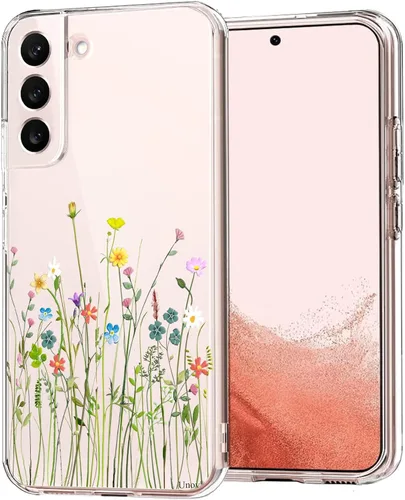 Vista 10 de Unov Funda para Galaxy S22, transparente con diseño, ajuste delgado, buen agarre, funda de teléfono en relieve, cubierta protectora a prueba de Gato