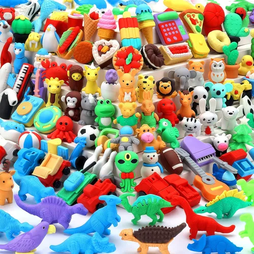 Vista 11 de URSKYTOUS 35 borradores de animales de escritorio para niños, borradores de lápices de animales, juguetes de borrador a granel, regalos para premios