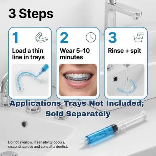 Vista 6 de Gel de remineralización, 5 jeringas de gel. Remineraliza y reduce la sensibilidad de los dientes después del blanqueo.