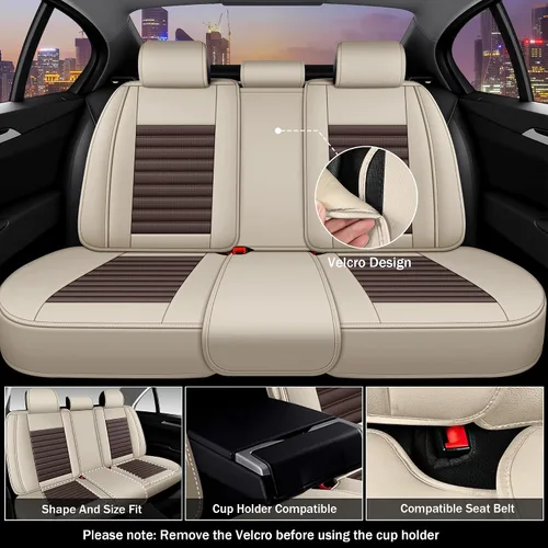 Vista 8 de Fundas de asiento para mini convertible 2009-2025, fundas de asiento de automóvil de cuero de alta calidad, impermeables, antideslizantes