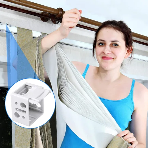 Vista 6 de Jetec 2 piezas de 1 pulgada Mini soportes de persiana de plástico blanco perfil caja montaje ventana persianas barandilla soporte reemplazo for