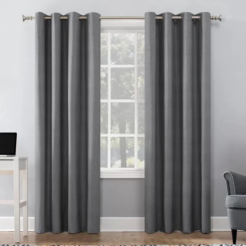 Vista 55 de Sun Zero Columbia - Paquete de 2 paneles de cortinas térmicas con ojales, par, 100 % opacas, ahorro de energía, 50 x 84 pulgadas, azul brumoso Azul