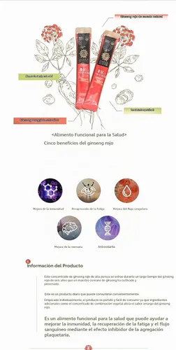 Vista 3 de Extracto de ginseng rojo de 6 años de Kim coreano Tiempo energético (0.3 fl oz x 30)
