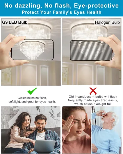 Vista 5 de Paquete de 10 bombillas LED G9 regulables 5000K luz diurna blanca, 4W 40W equivalente a T4, 450 LM, base G9 bi-pin para iluminación del hogar