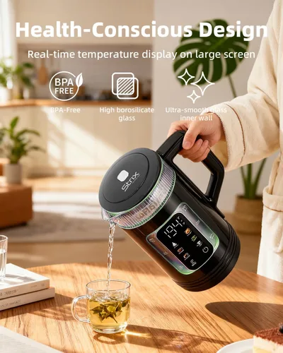 Vista 7 de [Usado] Tetera Eléctrica Auriswell con Control de Temperatura, Hervidor de Agua Inteligente de Vidrio para Té, Café y Hervir, Apagado Automático