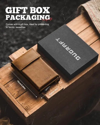 Vista 6 de DUGRAFT Cartera para tarjetas con bolsillo de seguridad de gran capacidad, para dinero, moderna, delgada, de aluminio, para hombre, para más de 10
