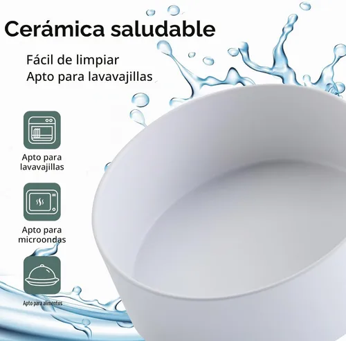 Vista 5 de Cuenco de cerámica elevado o elevado para perros de razas pequeñas y medianas, cuenco de agua con soporte, plato de alimentación de mascotas pesado