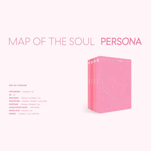 Vista 2 de MAP OF SOUL PERSONA - BTS Album 3 Ver CD Photobook Mini Book Photocard Postcard Photo Film FREE GIFT