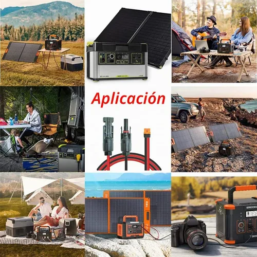 Vista 7 de Kit de panel solar resistente de 10 AWG de 12 pies, cable de carga a conectores XT60i, adaptador para estaciones de energía portátiles, generadores