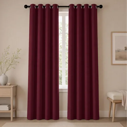 Vista 121 de Cortinas de oscurecimiento de habitación de 45 pulgadas de largo para dormitorio y sala de estar, cortinas térmicas aislantes con ojales