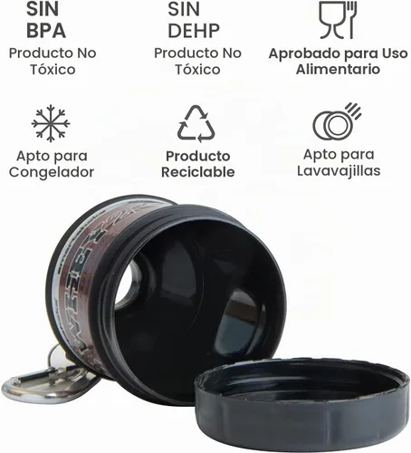 Vista 3 de Smartshake Whey2Go - Recipiente de almacenamiento de proteína negra en polvo de 1.76 oz, embudo de botella agitadora sin BPA para proteína de suero