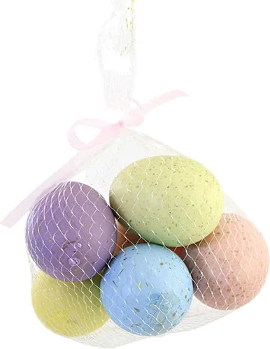 Vista 2 de Bethany Lowe Designs LC1529 - Huevos de arcoíris pastel grandes, juego de 6