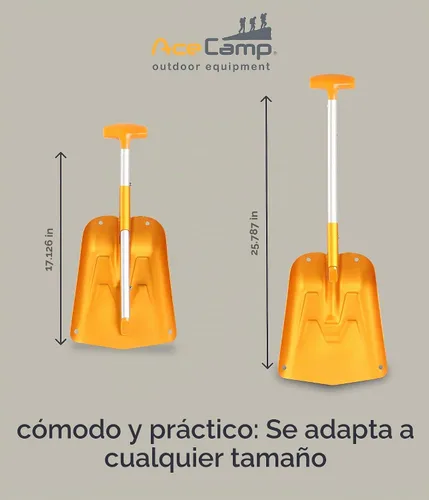 Vista 6 de AceCamp - Pala de nieve portátil telescópica y ligera, de aluminio, plegable