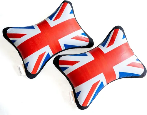 Vista 10 de Almohada para el cuello del asiento de coche (2 piezas) (dorado Union Jack)