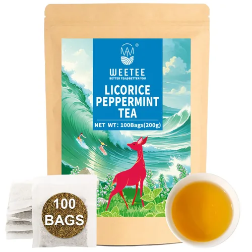 Vista 40 de WT WEETEE Bolsas de té de hierbas de manzana y canela, 60 unidades, mezcla perfecta de canela dulce, hibisco agrio, sabor natural, sin cafeína