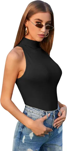 Vista 3 de Verdusa Camiseta sin mangas con cuello de tortuga para mujer