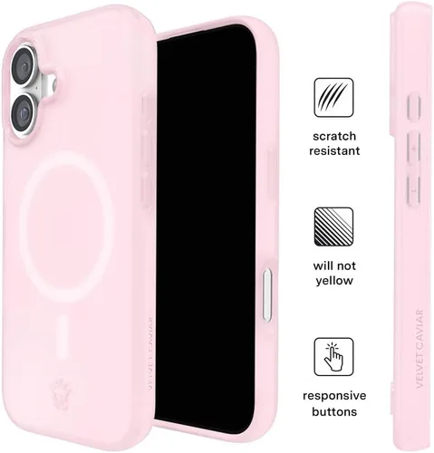 Vista 829 de VELVET CAVIAR Funda para iPhone 15, compatible con MagSafe, probada contra caídas de 10 pies, fundas protectoras de diseño, leopardo color rosa