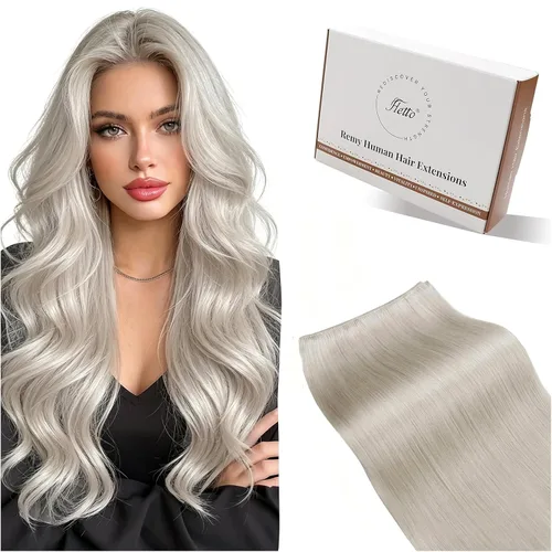 Vista 14 de Hetto - Extensiones de cabello humano real para coser, color negro azabache, #1, 12 pulgadas, 2.47 onzas Adhesivo suave, fuerte, uso diario