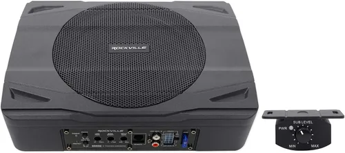 Vista 12 de Rockville Subwoofer delgado bajo el asiento amplificador integrado, carcasa de aluminio, control remoto, perfecto para audio de coche/camión