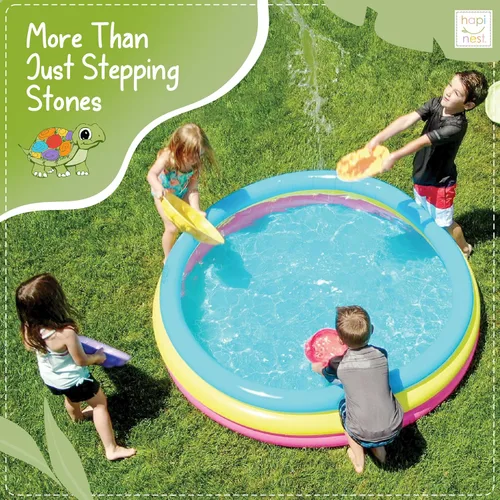Vista 5 de Hapinest Turtle Steps Balance Stepping Stones Juego de coordinación de carrera de obstáculos para niños y familia, equipo de juego sensorial