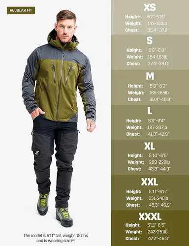 Vista 2 de RevolutionRace Chaqueta Silence Proshell para hombre chaqueta impermeable Softshell con cremalleras de ventilación