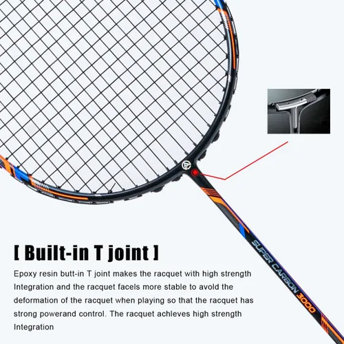 Vista 4 de GJ 10U G5 - Raqueta de bádminton profesional de fibra de carbono completa con caja de regalo, raqueta de bádminton para deportes al aire libre