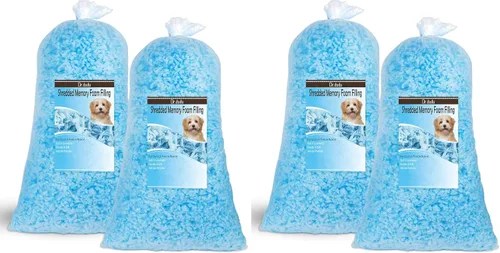 Vista 11 de DR.DUDU Espuma de relleno para puf de 2.5 libras, relleno de espuma viscoelástica de gel triturado, espuma de relleno de almohada premium suave