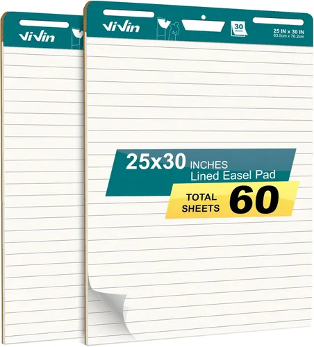 Vista 9 de ViVin Almohadilla de Caballete Súper Pegajosa, Papel de Rotafolio de 25 x 30 Pulgadas para Maestros, Papel de Caballete Grande Autoadhesivo, Gráfico